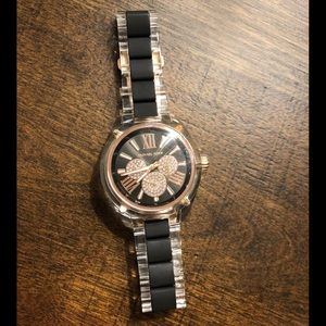 michael kors clear/black matte watch